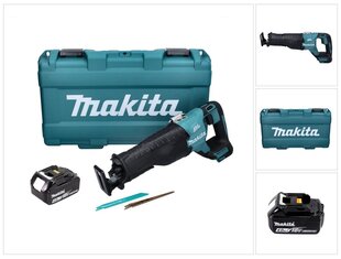 Makita DJR 187 M1K bezvadu lineārais zāģis 18 V bezsuku + 1x akumulators 4,0 Ah + korpuss - bez lādētāja cena un informācija | Zāģi, ripzāģi | 220.lv