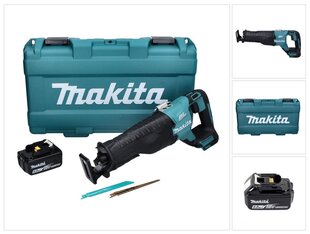 Makita DJR 187 G1K bezvadu lineārais zāģis 18 V bezsuku + 1x akumulators 6,0 Ah + korpuss - bez lādētāja cena un informācija | Zāģi, ripzāģi | 220.lv