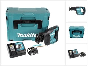 Аккумуляторная линейная пила Makita DJR 188 RM1J, 18 В, с аккумулятором и блоком для зарядки цена и информация | Пилы, циркулярные станки | 220.lv