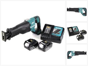 Makita DJR 187 RT bezvadu lineārais zāģis 18 V bezsuku + 2x 5,0 Ah akumulators + lādētājs cena un informācija | Zāģi, ripzāģi | 220.lv