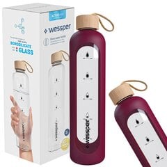 Wessper ActiveMax Crystalline бутылка с силиконовым рукавом 1 л - светло-фиолетовый цена и информация | Фляги для воды | 220.lv