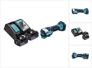 Makita DTM 52 RM bezvadu multiinstruments 18 V Starlock Max Brushless + 2x akumulators 4,0 Ah + lādētājs cena un informācija | Rokas instrumenti | 220.lv