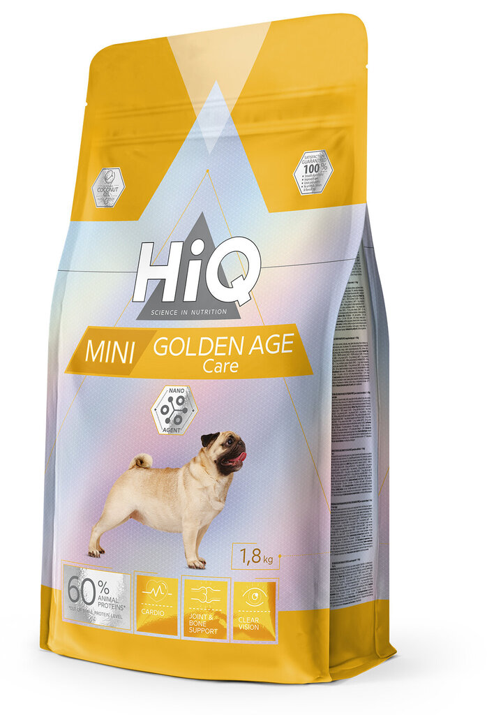 HiQ Mini Golden Age Care mazo šķirņu novecojošiem suņiem, ar mājputniem, 1.8 kg цена и информация | Sausā barība suņiem | 220.lv