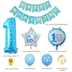Dzimšanas dienas balonu komplekts, zils цена и информация | Шарики | 220.lv