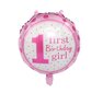 Dzimšanas dienas balonu komplekts gadu vecai meitenei, rozā cena un informācija | Baloni | 220.lv
