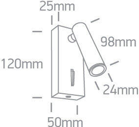 Onelight sienas lampa Reading Spots 65746/B/W cena un informācija | Sienas lampas | 220.lv