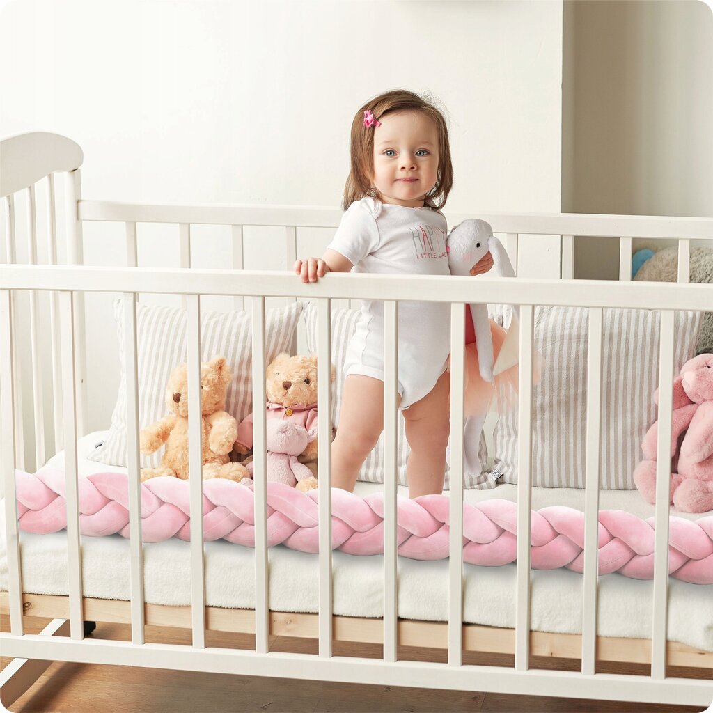 Bērnu gultiņas aizsardzība 300cm, rozā cena un informācija | Bērnu drošības preces | 220.lv