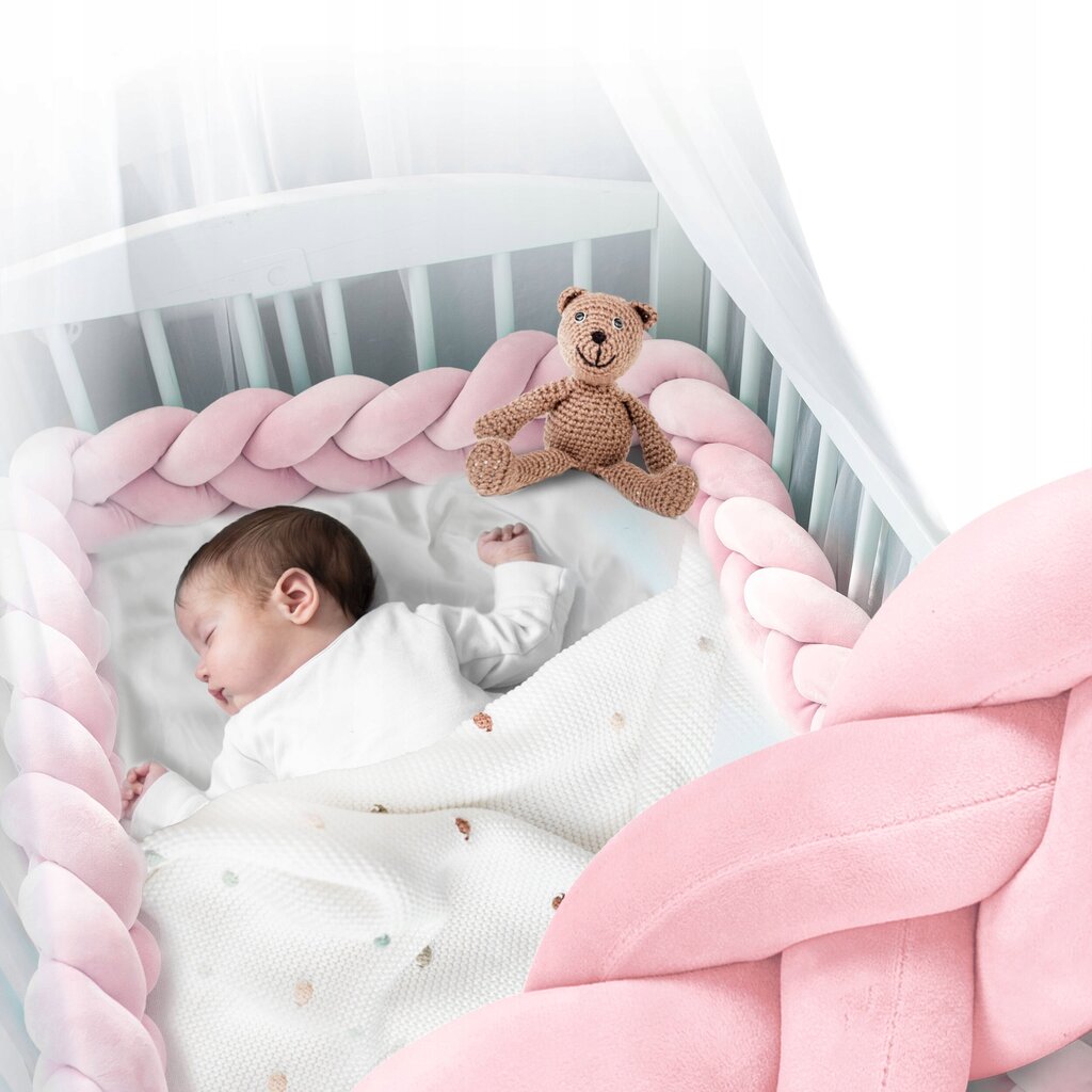 Bērnu gultiņas aizsardzība 300cm, rozā cena un informācija | Bērnu drošības preces | 220.lv