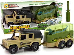 Džips ar piekabi un dinozauru Lean Toys cena un informācija | Rotaļlietas zēniem | 220.lv