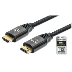 Manhattan, ​​​​HDMI 2.1 ar kanālu Ethernet 8K*60Hz, 3m, 48Gbps, ekranēts cena un informācija | Kabeļi un vadi | 220.lv