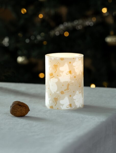 Muurla Moomin LED svece Sparkling stars 10cm cena un informācija | Sveces un svečturi | 220.lv