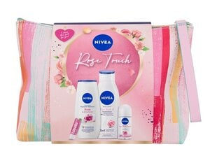 Kosmētikas komplekts Nivea: antiperspirants, 50 ml + dušas želeja, 250 ml + ķermeņa losjons, 400 ml + lūpu balzams, 4,8 g + kosmētiskas somiņa cena un informācija | Ķermeņa krēmi, losjoni | 220.lv