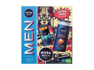 Kosmētikas komplekts vīriešiem Nivea: krēms, 75 ml + antiperspirants, 150 ml + dušas želeja un matu šampūns, 250 ml cena un informācija | Dušas želejas, eļļas | 220.lv