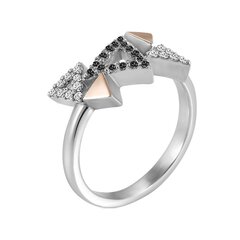 Серебряное кольцо для женщин покрытый золотом с цирконием 0009627900359 цена и информация | Кольца | 220.lv
