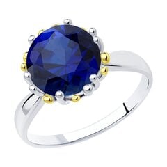Серебряное кольцо с синим ситаллом цена и информация | Кольца | 220.lv