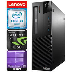 Lenovo M83 SFF i3-4150 32GB 240SSD+1TB GT1030 2GB DVD WIN10Pro cena un informācija | Stacionārie datori | 220.lv