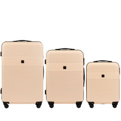 Набор из 3 чемоданов Wings 5398,  белый цена и информация | Чемоданы, дорожные сумки | 220.lv