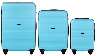 3 koferu komplekts Wings AT01, zils cena un informācija | Koferi, ceļojumu somas | 220.lv