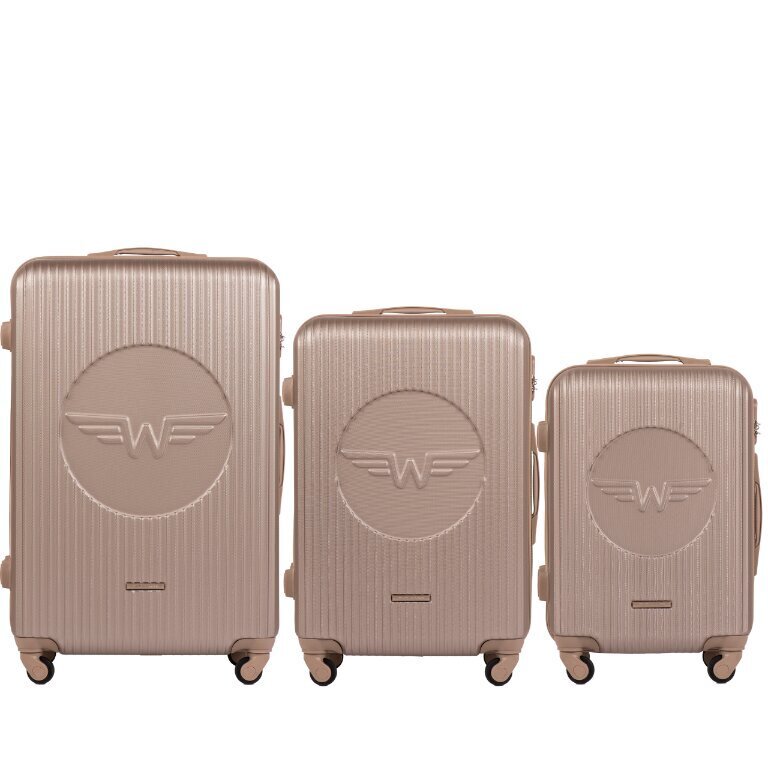 3 koferu komplekts Wings SWL01, brūns cena un informācija | Koferi, ceļojumu somas | 220.lv