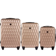 Набор из 3 чемоданов Wings TD190,  Коричневый цена и информация | Чемоданы, дорожные сумки | 220.lv