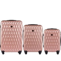 Набор из 3 чемоданов Wings TD190,  золото цена и информация | Чемоданы, дорожные сумки | 220.lv