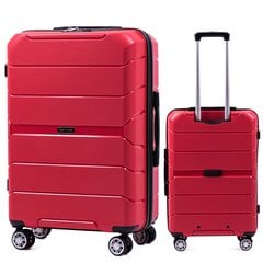Vidējs koferis Wings PP05, 65cm, sarkans цена и информация | Чемоданы, дорожные сумки | 220.lv