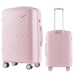 Vidējs koferis Wings DQ181, 65cm, rozā цена и информация | Чемоданы, дорожные сумки | 220.lv