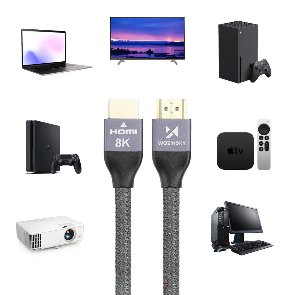 Wozinsky, HDMI 2.1, 5m cena un informācija | Kabeļi un vadi | 220.lv