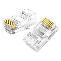 Spraudnis RJ45 8P8C Cat 6 caurspīdīgs, 10 gab. цена и информация | Кабели и провода | 220.lv