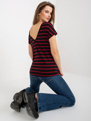 черно-красный вырез футболки на спине basic feel good цена и информация | Женские футболки | 220.lv
