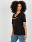 Sieviešu melns T-krekls ar aplikāciju cena un informācija | T-krekli sievietēm | 220.lv