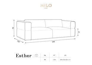 Диван Milo Casa Esther, 248x103x78 см, фиолетовый цвет цена и информация | Диваны | 220.lv