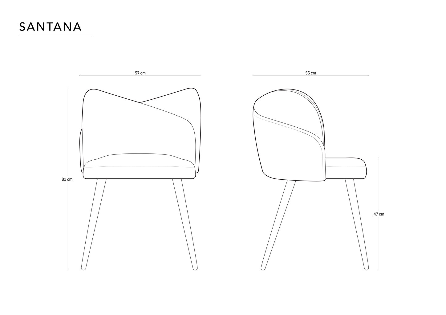 2-u krēslu komplekts Cosmopolitan Design Santana, smilškrāsas cena un informācija | Virtuves un ēdamistabas krēsli | 220.lv
