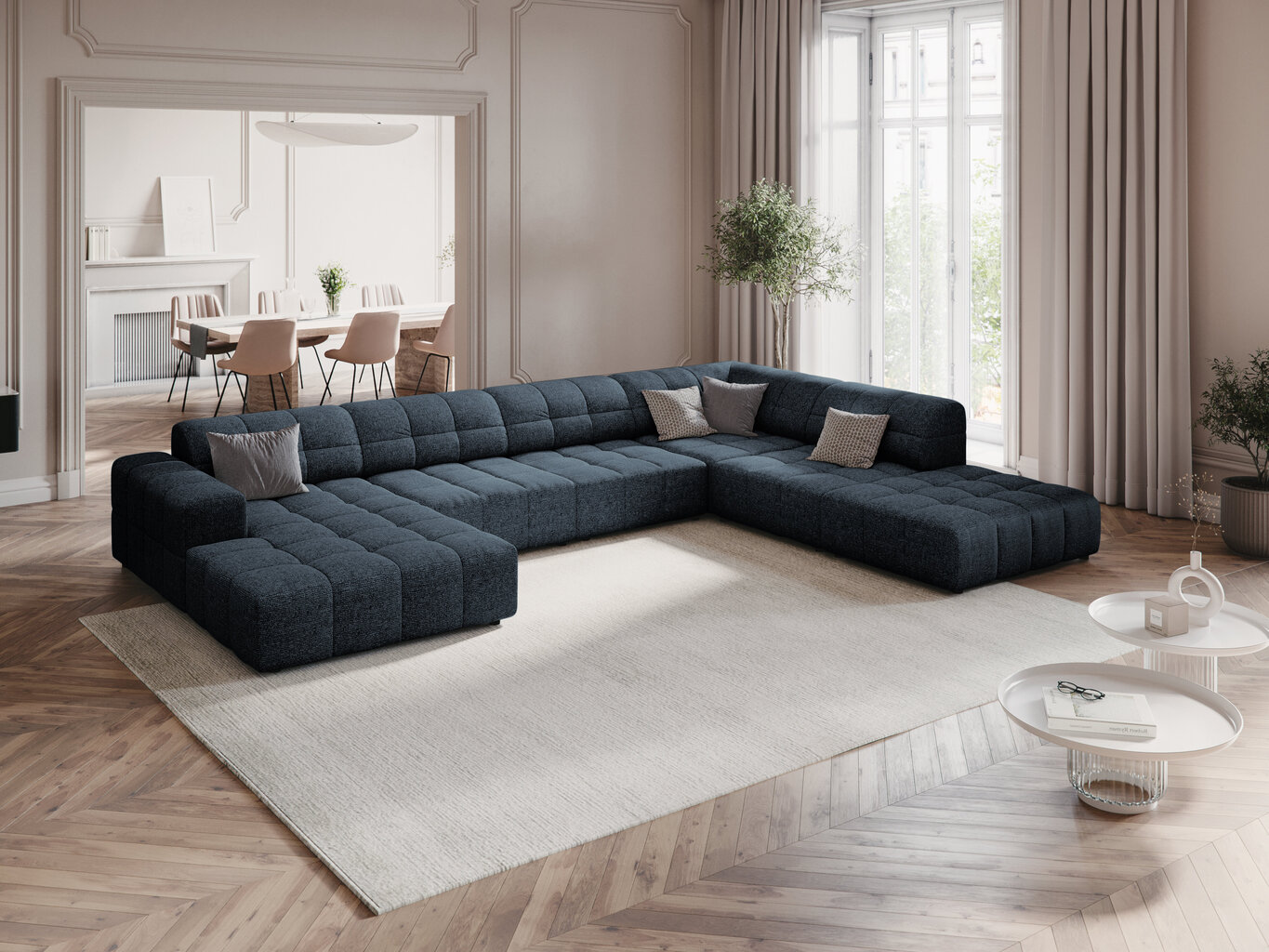 Stūra dīvāns Cosmopolitan Design Chicago, zils cena un informācija | Stūra dīvāni | 220.lv