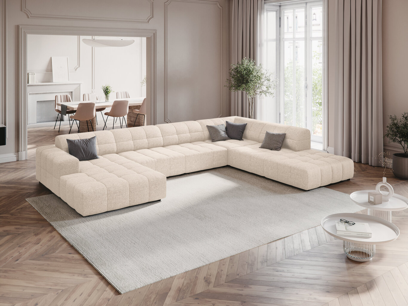 Stūra dīvāns Cosmopolitan Design Chicago, smilškrāsas цена и информация | Stūra dīvāni | 220.lv
