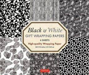 Black and White Gift Wrapping Papers - 6 sheets: 6 Sheets of High-Quality 18 x 24 inch Wrapping Paper цена и информация | Книги о питании и здоровом образе жизни | 220.lv