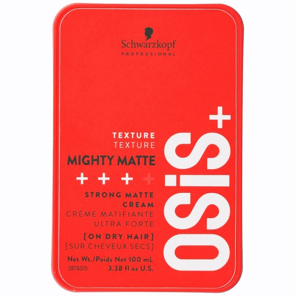 Stipras fiksācijas matēts krēms Schwarzkopf Professional Osis+ Mighty Matte, 100 ml cena un informācija | Matu veidošanas līdzekļi | 220.lv