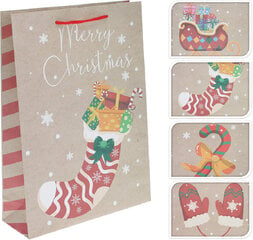 Ziemassvētku dāvanu maisiņš, dažādas krāsas, 23 cm cena un informācija | Dāvanu saiņošanas materiāli | 220.lv
