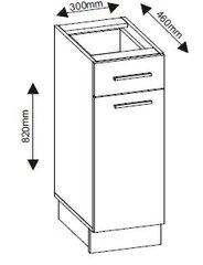 Кухонный шкаф с выдвижным ящиком  GRETA 30N1D1S 300x460x820 цена и информация | Кухонные шкафчики | 220.lv