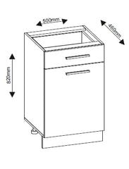 Кухонный шкаф с выдвижным ящиком  GRETA 50N1D1S 500x460x820 цена и информация | Кухонные шкафчики | 220.lv