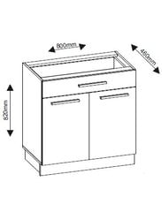 Кухонный шкаф с выдвижным ящиком  GRETA 80N1D1S 800x460x820 цена и информация | Кухонные шкафчики | 220.lv