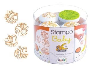 Zīmogu komplekts Aladine Stampo Baby 4gab. Engines + zīmoga spilventiņš, oranžs cena un informācija | Modelēšanas un zīmēšanas piederumi | 220.lv