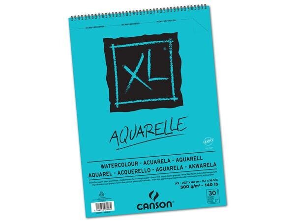 Akvareļbloks XL Aquarelle A3/300g ar spirāli, 30 lapas cena un informācija | Burtnīcas un papīra preces | 220.lv