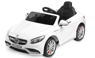 Vienvietīgs elektroauto bērniem Mercedes S63 AMG, balts cena un informācija | Bērnu elektroauto | 220.lv