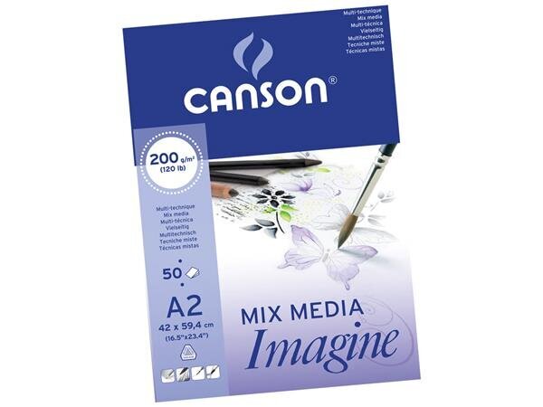 Zīmēšanas bloks Imagine A2/200g, 50 lapas cena un informācija | Burtnīcas un papīra preces | 220.lv