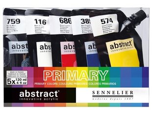 Akrila krāsu komplekts Abstract Primary, 5x120ml cena un informācija | Modelēšanas un zīmēšanas piederumi | 220.lv