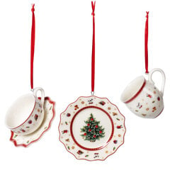 Ziemassvētku eglītes rotājums Villeroy & Boch Toy's Delight, porcelāns, 3 gab. cena un informācija | Eglīšu rotājumi | 220.lv