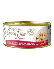 Applaws Cat Tin Grain Free ar vistu un pīli, 12x (6x70g) cena un informācija | Konservi kaķiem | 220.lv