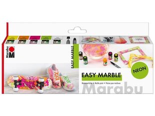 Krāsa marmorizēšanai Easy Marble Neon, 5x15ml + marķieris cena un informācija | Modelēšanas un zīmēšanas piederumi | 220.lv