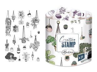 Zīmogu komplekts Aladine Creative Stamp Plants, 21 gab.+ zīmoga spilventiņš, melns цена и информация | Принадлежности для рисования, лепки | 220.lv